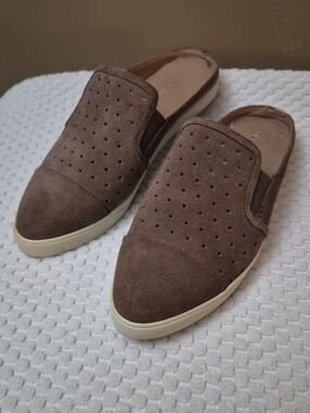 BCBG Women's Brown Leather Slip-On's